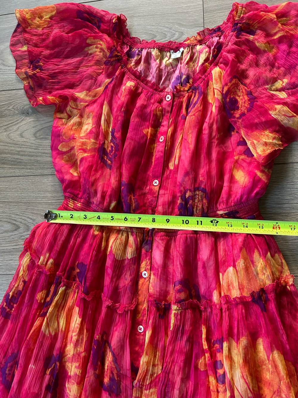 Sundance Cressida Day Dress Pink Midi Tiered Size Medium - Picture 7 of 11